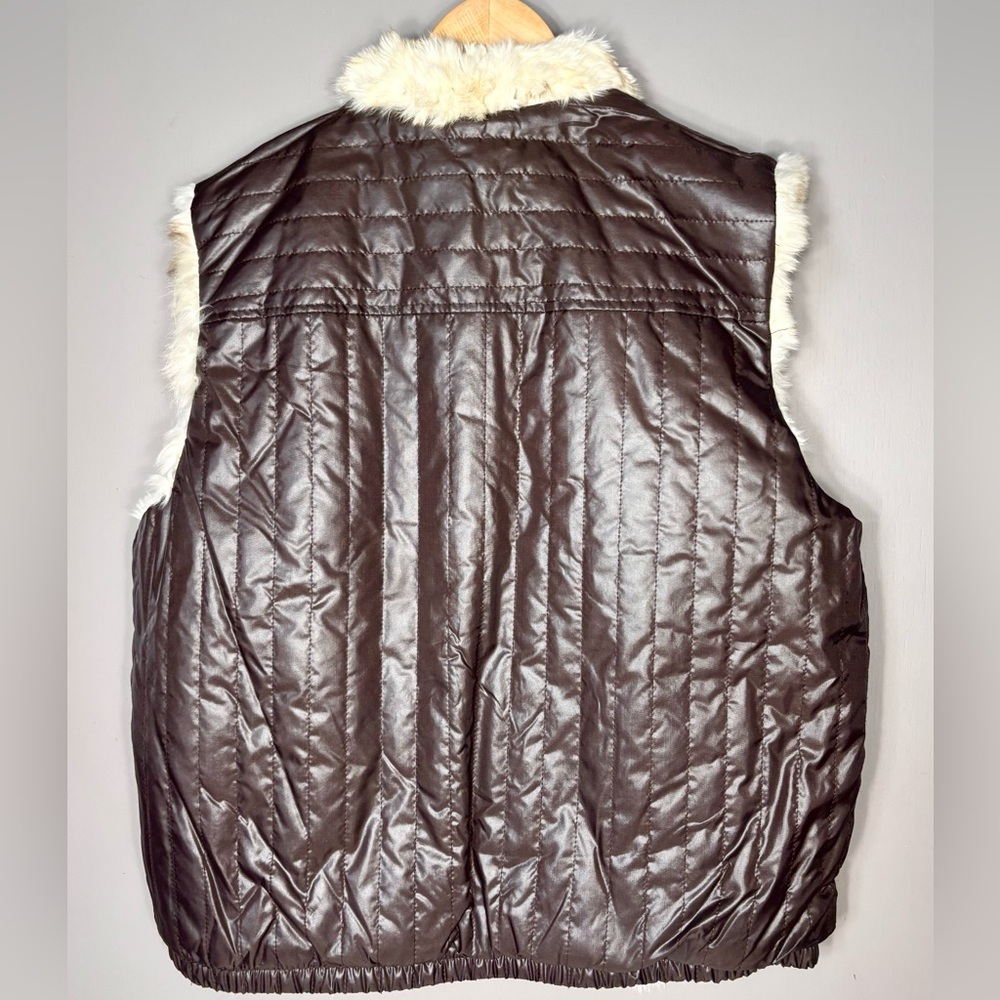 REVERSIBLE Rabbit Fur Lined Vest - Picture 7 of 16